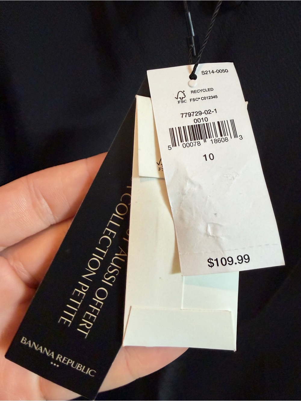 NWT Satin Slip Dress with Side Button Detail - Black - Picture 5 of 9